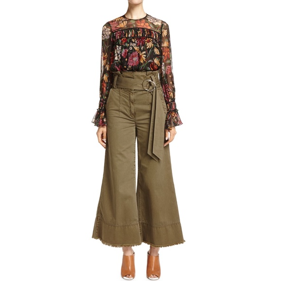 Cinq A Sept Serge Belted Wide Leg Cropped Pants - Picture 3 of 8